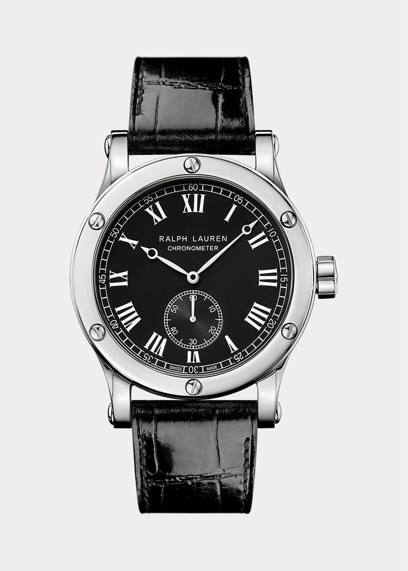 Zegarek Ralph Lauren Męska Czarne 39 Mm Chronometer Steel 739650-LHK